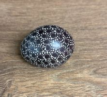 Dekorative Speckstein-Ei Figur, Handbemalt, Vintage Deko