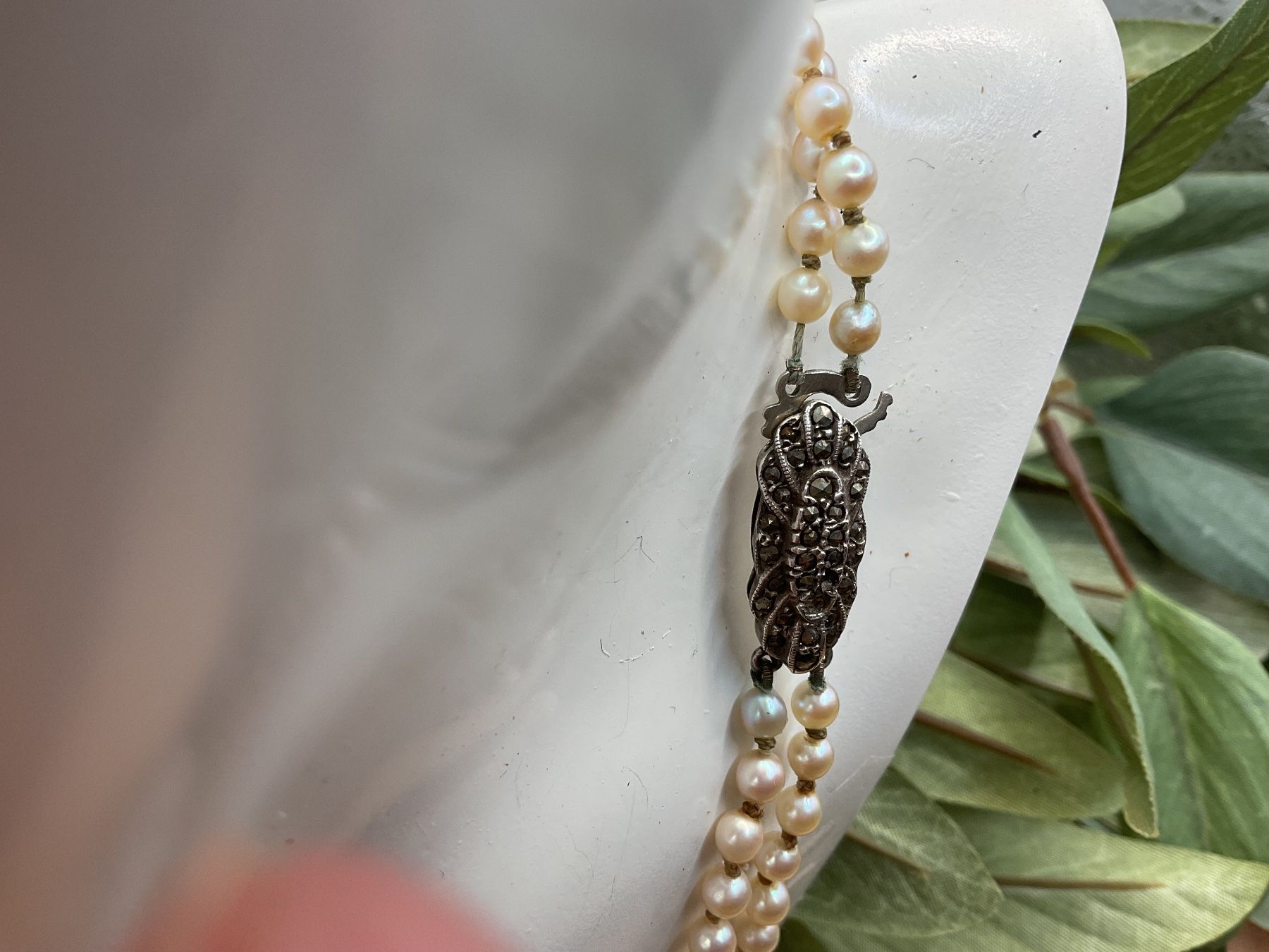 Catenine: Antikes Collier mit Glasperlen Länge 42cm – Usato da luzern venduto da Alpendorf1 1