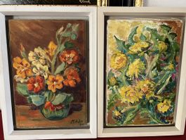 Zwei Blumen Gemälde  MABO, Max Bosshard 1922, Wetzikon, 1999