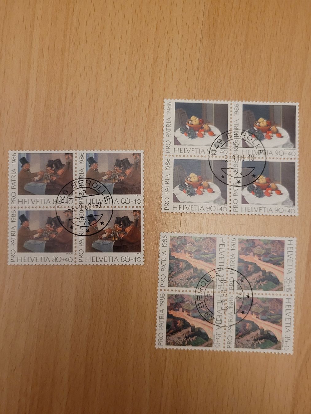 Alle Briefmarken: 4er Bloch Pro Patria – Gebraucht aus Inwil von Flower2325