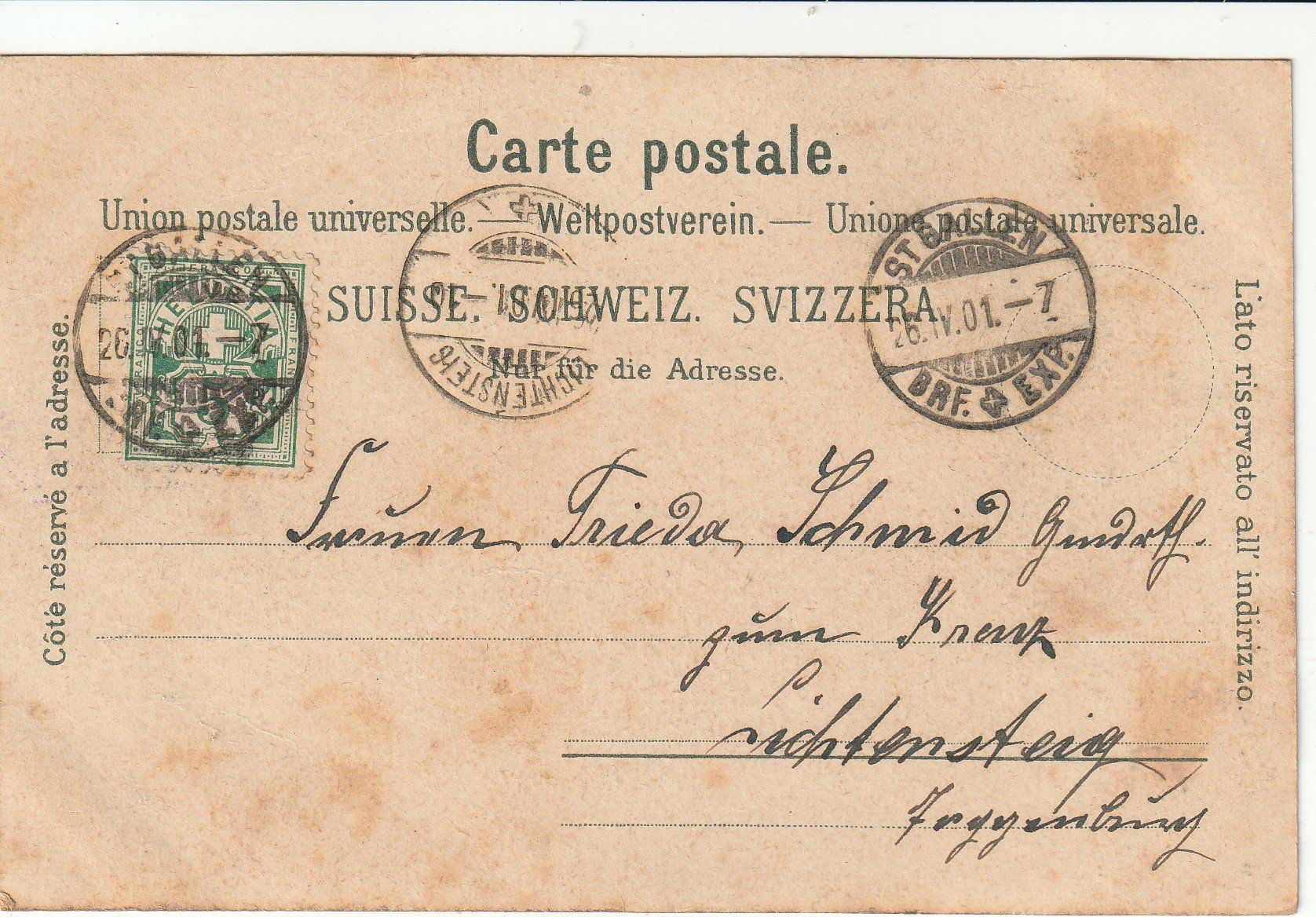 Cartoline postali: AK  Gruss aus Schwyz Litho 1901 – Usato da Rupperswil venduto da Ema10 1