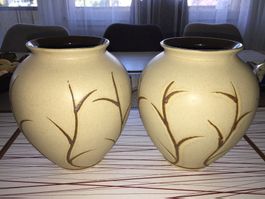 W.-GERMANY 2 x vases en céramique / Keramik Vase N° 650 21