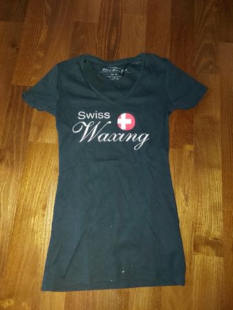 Damen T-Shirt Swiss Waxing schwarz Grösse XS guter Zustand