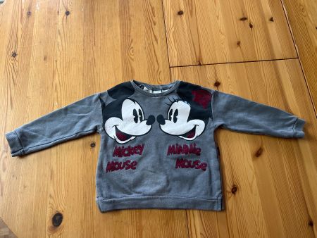 Zara Baby Pullover Mickey Minnie grau Grösse 98