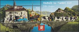 2019: W120 Tag der Briefmarke in BULLE Block mit ET-Stempel.