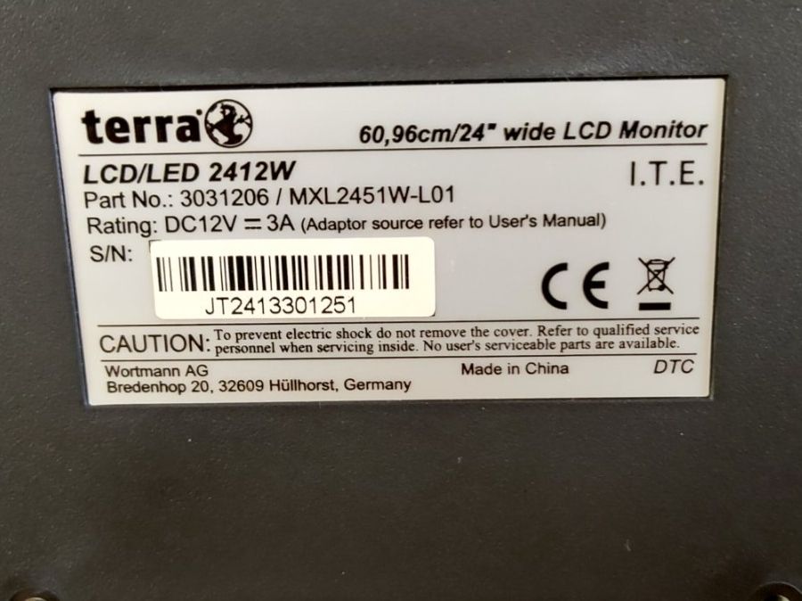 Monitor: Terra LCD/LED 2412W 60.96cm/24" Monitor gebraucht – Usato da Uster venduto da Chjanick 2