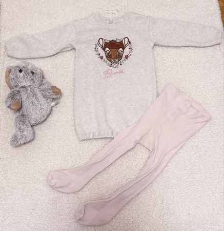 Strickkleid und passende Strumpfhose Gr. 80