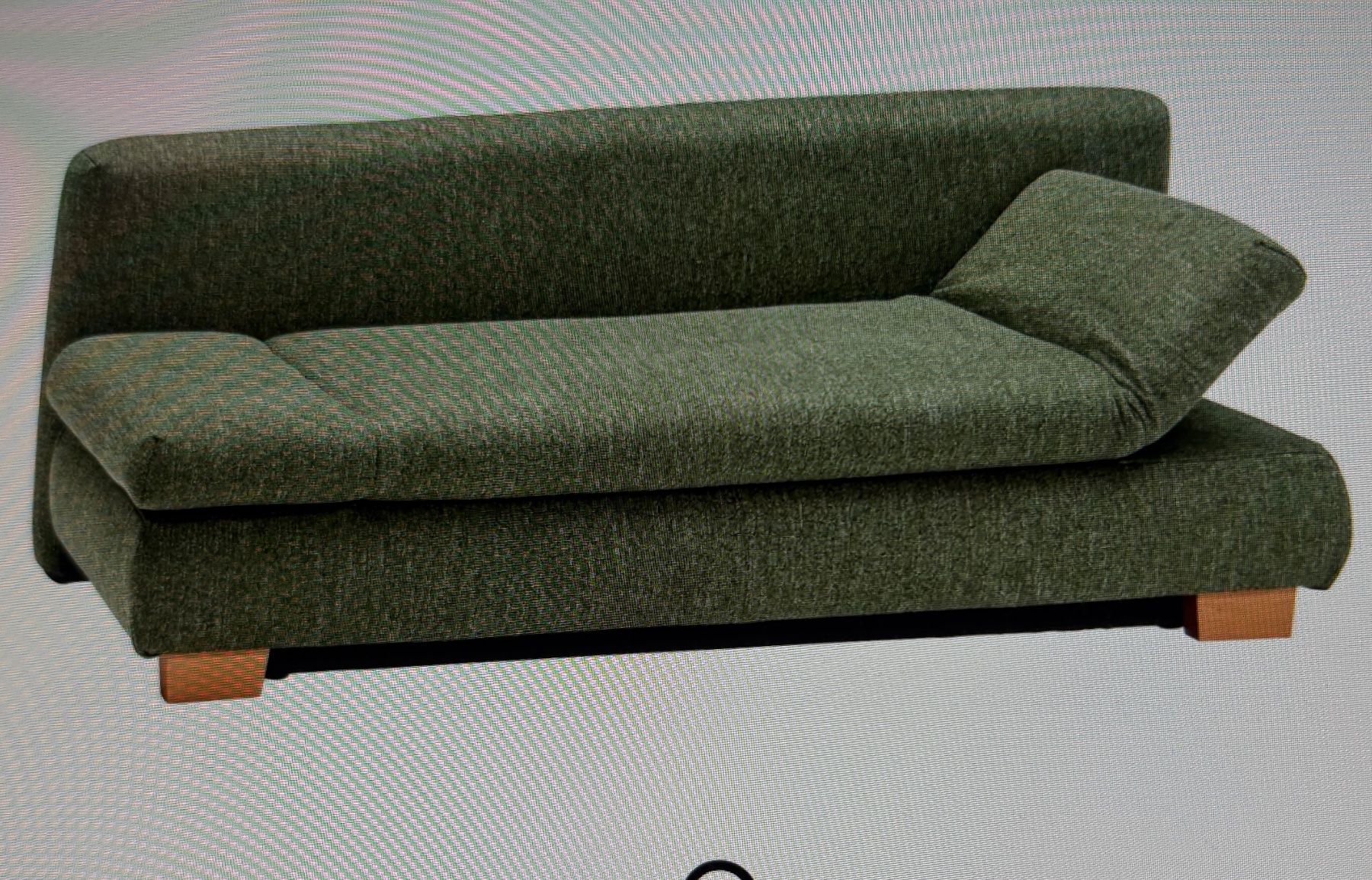Pfister Sofas: Bettsofa Stoff dunkelgrün Tweed – Gebraucht aus Lachen SZ von loewin63 1