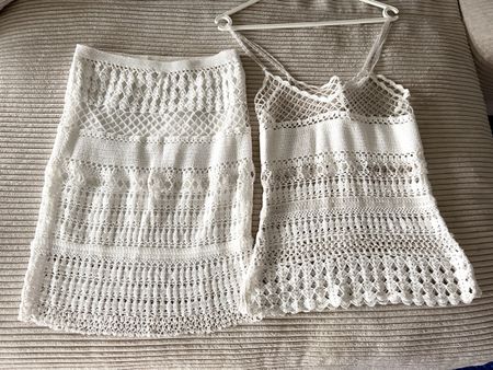 Top+Rock Set Weiss Damen Gr. S leicht transparent