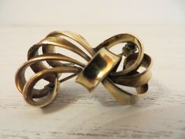 ANTIKE BROSCHE SCHLEIFE AMERIKANER GOLD