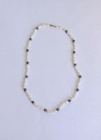 Collier Vintage– Perles d'Eau Douce, Hématite& Fermoir or 9K