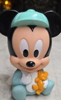 Mickey Mouse Baby Figur mit Teddy - Top Zustand!Vintage 1980