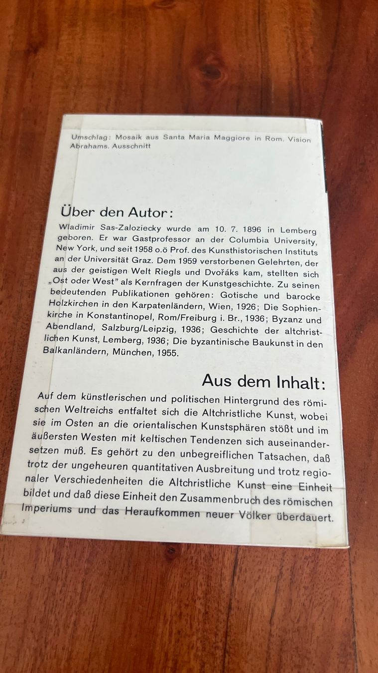 Libri: Ullstein Kunstgeschichte: Altchristliche Kunst - 1963 – Usato da Schübelbach venduto da Dolly990_2 1