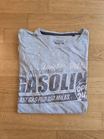 Vintage Gasoline T-Shirt Gr. M Grau – Retro Print –