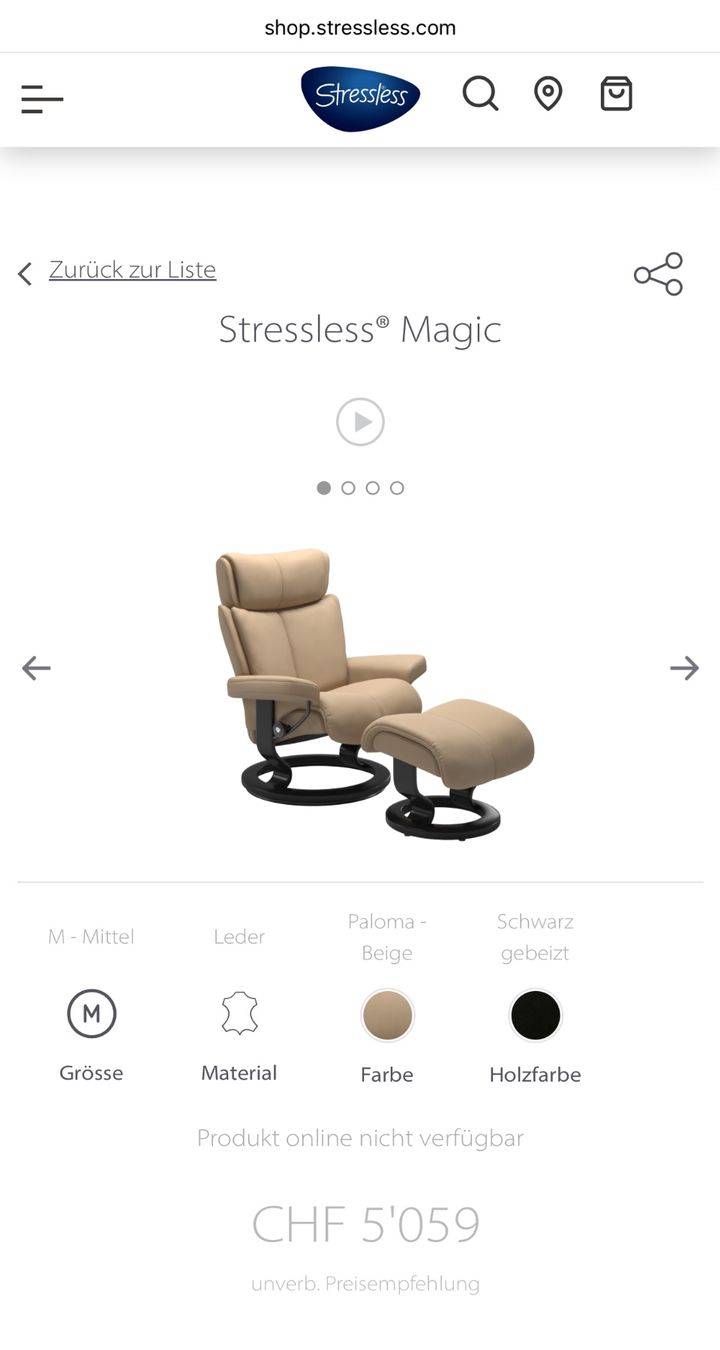 Stressless Poltrone: 2 Stressless® Magic Relax Sessel Beige Größe M mit 1 Hocker – Usato da Rorbas venduto da Samayo_ 9