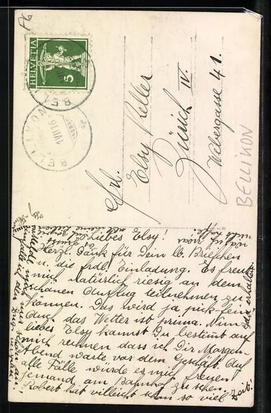 Cartoline postali: AK Bellikon, Ortspartie, 1916 – Usato da Berlin venduto da bartko-reher 1