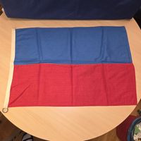 Flagge blau rot zweifarbig mit Ring  , 1 er fehlt 🤔