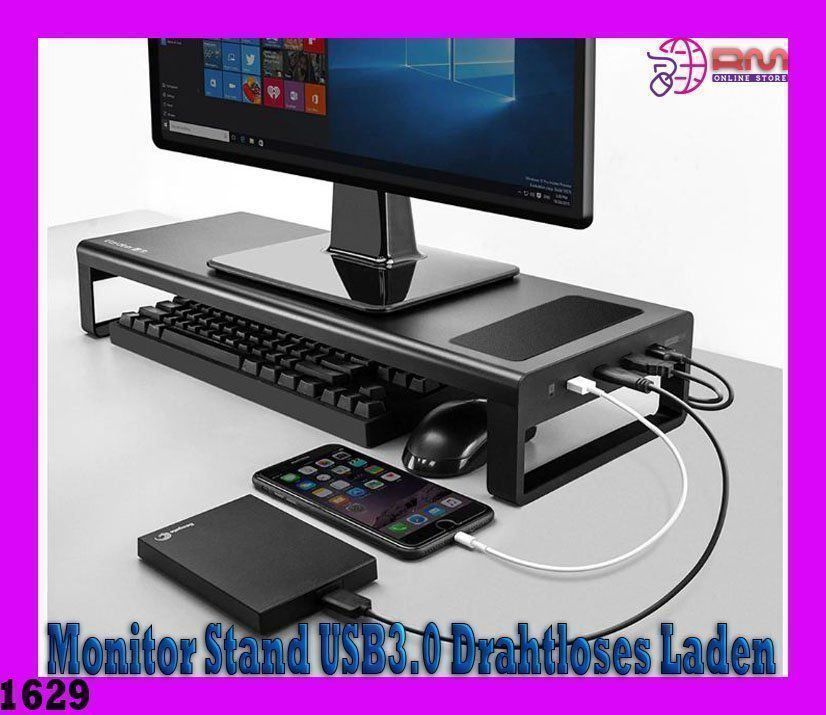 Docking station: Monitor Stand USB3.0 Wireless Charging – Nuovo e nell'imballaggio originale da Unterägeri venduto da RmOnline