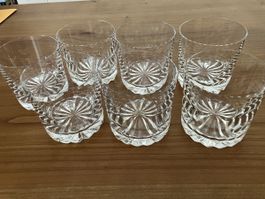 7 ältere Whisky Kristallgläser