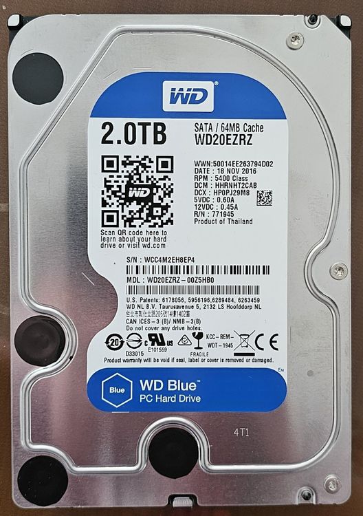Western Digital Blue Desktop SATA 2TB (WD20EZRZ) | Kaufen auf Ricardo