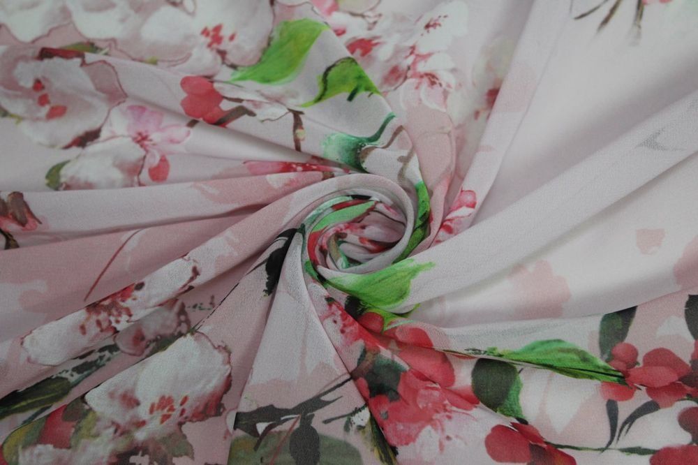 Tessuti: Stoff Kleiderstoff h.rosa/Blumen – Nuovo (secondo la descrizione) da Obfelden venduto da solomon111 1