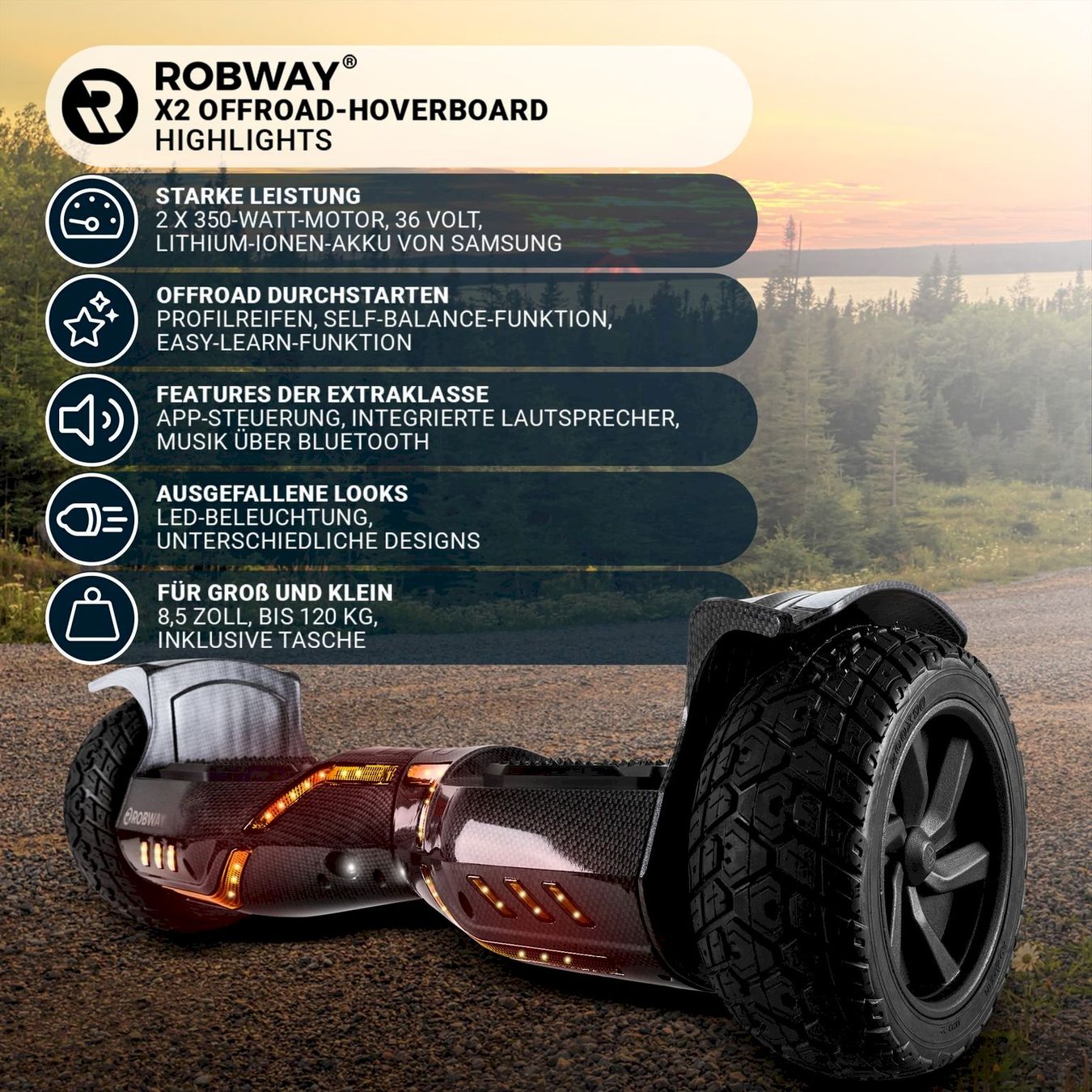 Robway Hoverboards: Robway X2 Hoverboard 8.5 Zoll 700W – Neu und originalverpackt aus Bottighofen von zaap 2