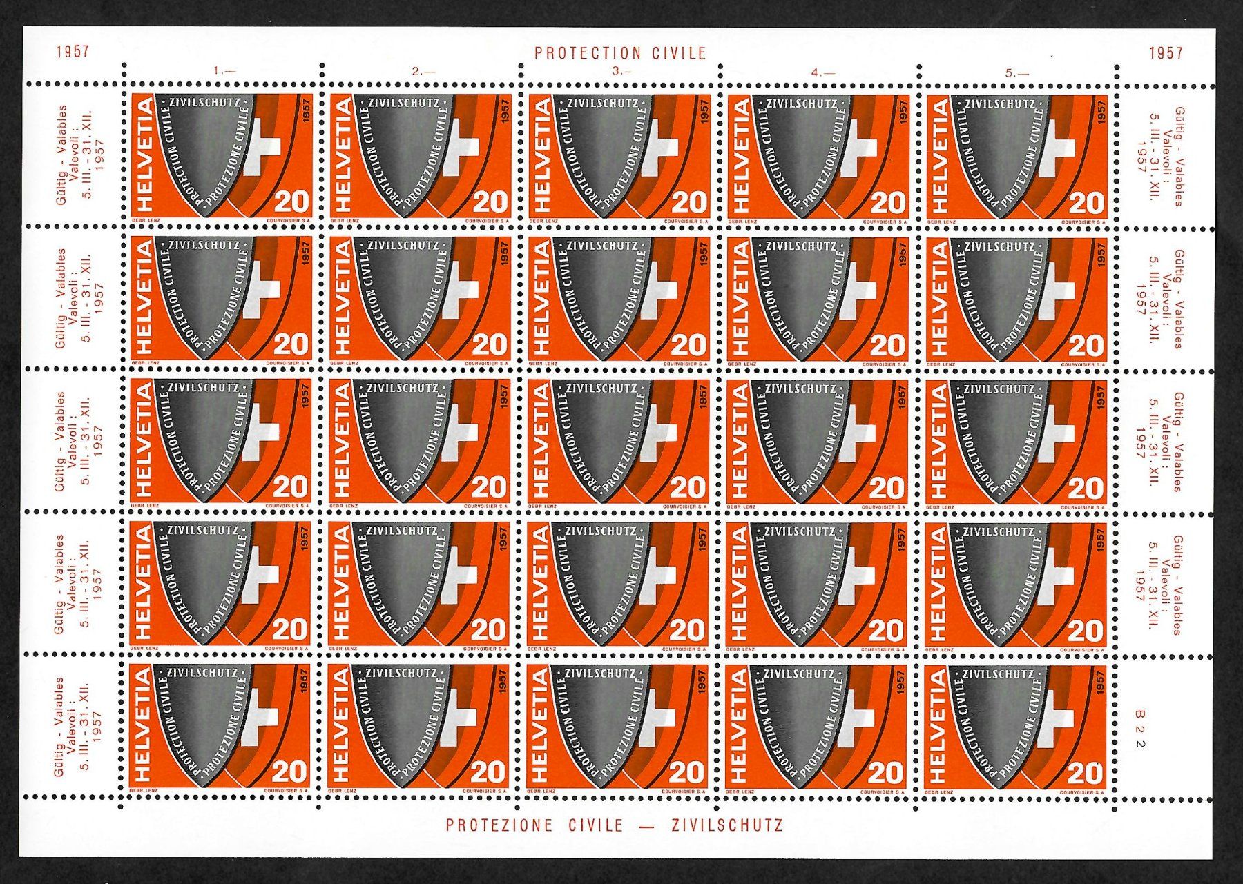 Tutti i francobolli: 1957 Bogen Satz komplett postfrisch einwandfrei – Nuovo (secondo la descrizione) da Eggersriet venduto da stamp303 4