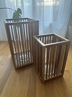 Deko Kerzenhalter aus Massivholz mit Glas