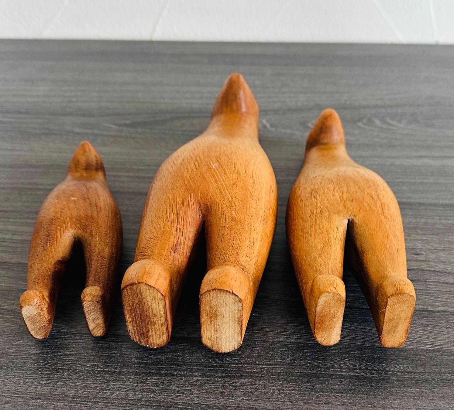 Statuette: 3 Erdmännchen vintage, Holz evtl. danish – Usato da Zürich venduto da brazerola 5