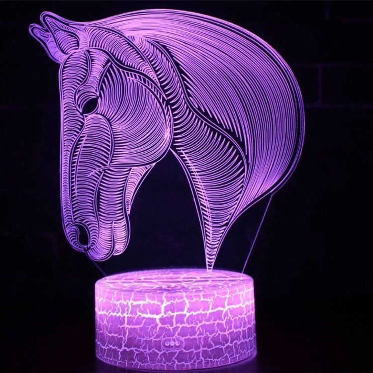 3D Pferd Lampe Mit USB – 7 Farben LED Nachtlicht Für Kinderzimmer & Deko