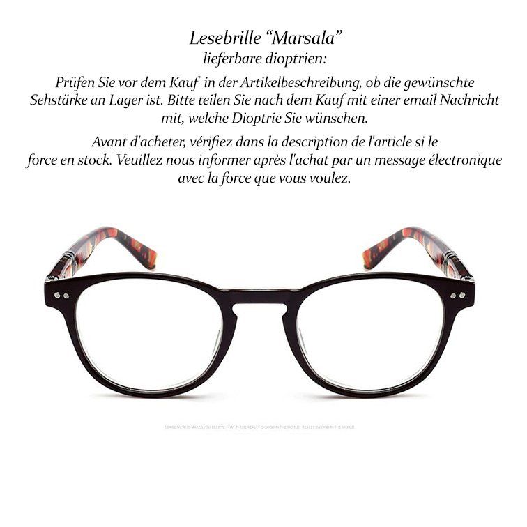 Occhiali & Lenti: Lesebrille Marsala +1.5 +2.0 +3.0 +4.0 – Nuovo e nell'imballaggio originale da Pfäffikon SZ venduto da ANNAPURNA8091