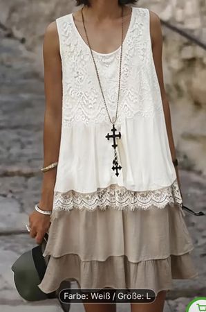 😍Sommer-Kleid,  Grösse L mit Spitze😍