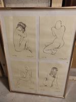 4 épreuves d'artistes signées, nu