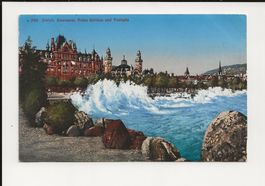 AK 1937 Zürich Rotes Schloss, Tonhalle,Dramatische Wellen 😂