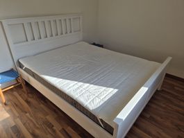 IKEA HEMNES Bett 160x200 cm weiss inkl. MORGEDAL Matratze