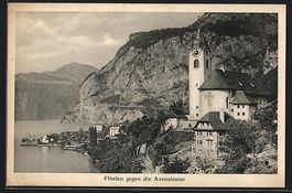 Flüelen, Ortschaft und Kirche am Vierwa