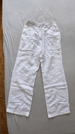 Leinenhose weiss Gr. 34 C&A Damen Sommerhose