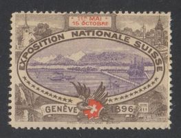 1896 Vignette EXPOSITION NATIONALE SUISSE GENEVE  Vignette *
