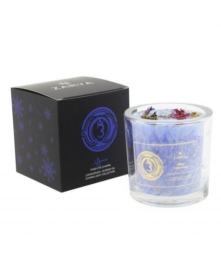 Kerzen: Chakra-Duftkerze ZARYA - 3. Auge-Chakra – Neu und originalverpackt aus Mauren von Yeelen