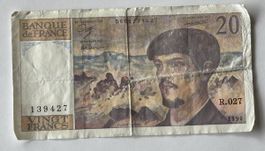 Billet 20 francs Claude Monet 1990 Banque de France rare 