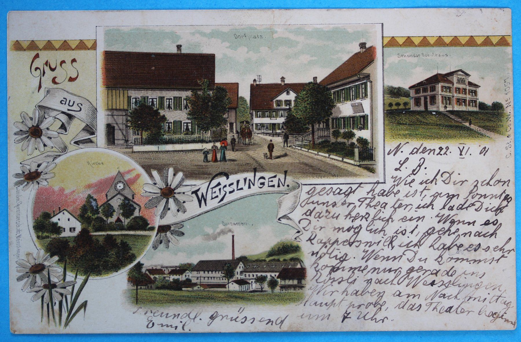 Ansichtskarten: WEISSLINGEN LITHO AK – Gebraucht aus Lotzwil von pirolh