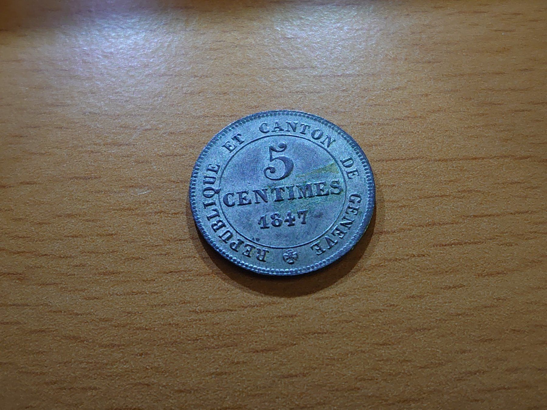 Tutti le monete: Genève / Genf: 5 centimes 1847 – Usato da Pfungen venduto da Aguti77 1