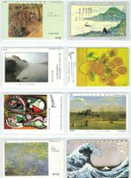 8 Telefonkarten Japan Kunst, Malerei, Picasso, Monet, Corot'