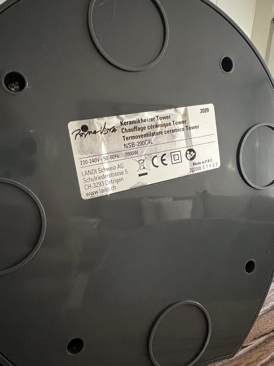 Radiateurs: Prima-Vista Keramikheizer Tower NSB-200C4L 2000W – D'occasion à Chur par ZATO 4