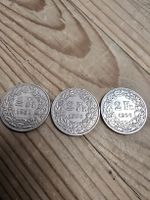 3x Schweizer 2 Franken Muenzen Jahrgang 1906 Silber