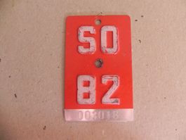 Velonummer Rad Velo SO 1982 Solothurn 82 Nummer Geschenk