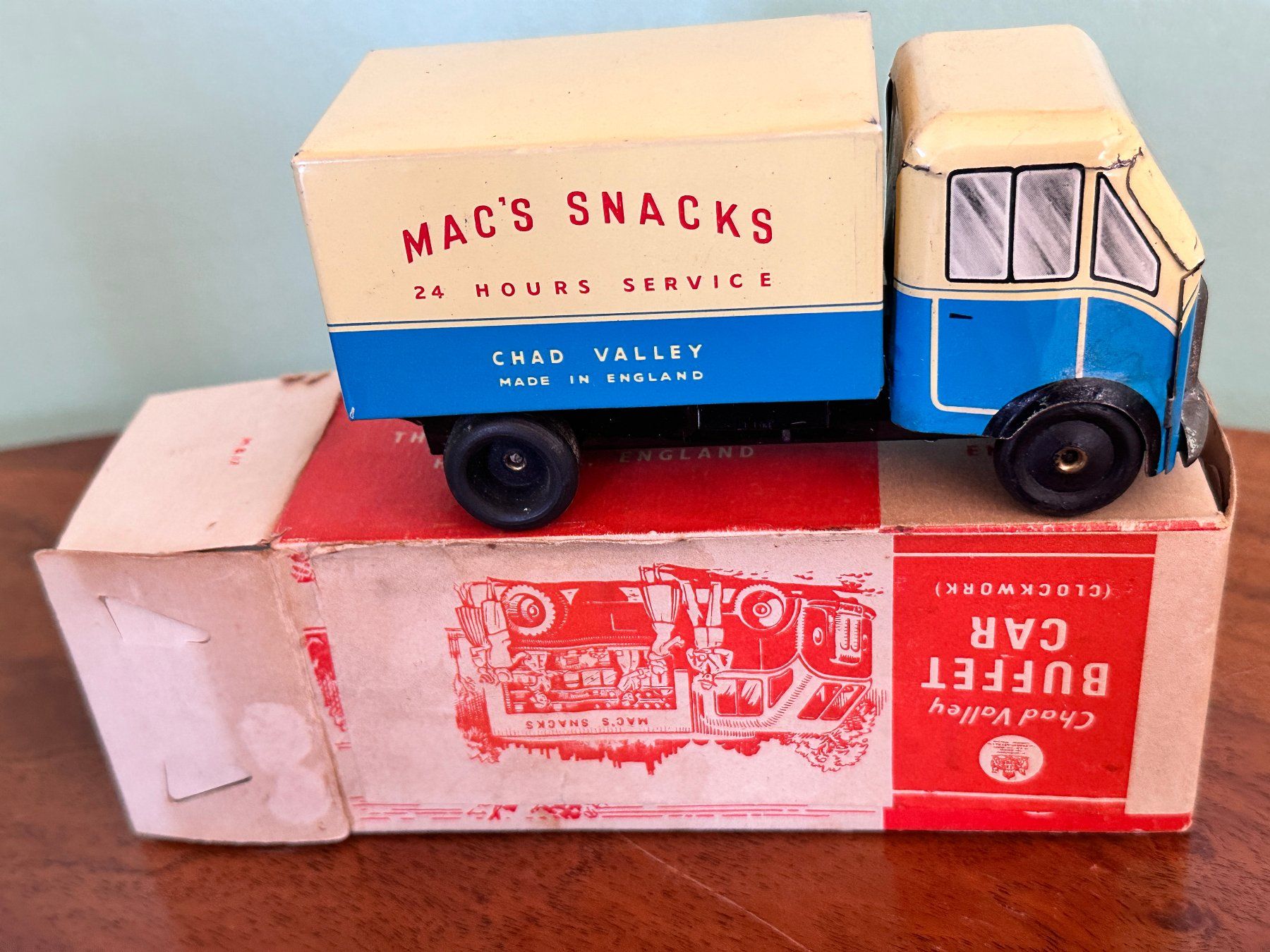 Giocattoli: Chad Valley Buffet Car "Mac's Snacks" Made in England 1950's – Usato da Seuzach venduto da Jage 4