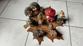 Herbstdeko Figuren-Set: Igel, Eichhörnchen & Zwerge!