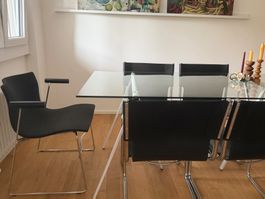 Set 2 Stühle Knoll Stuhl mit gewebtem dicken Stoff