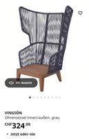 VINGSÖN Ohrensessel innen/außen, grau